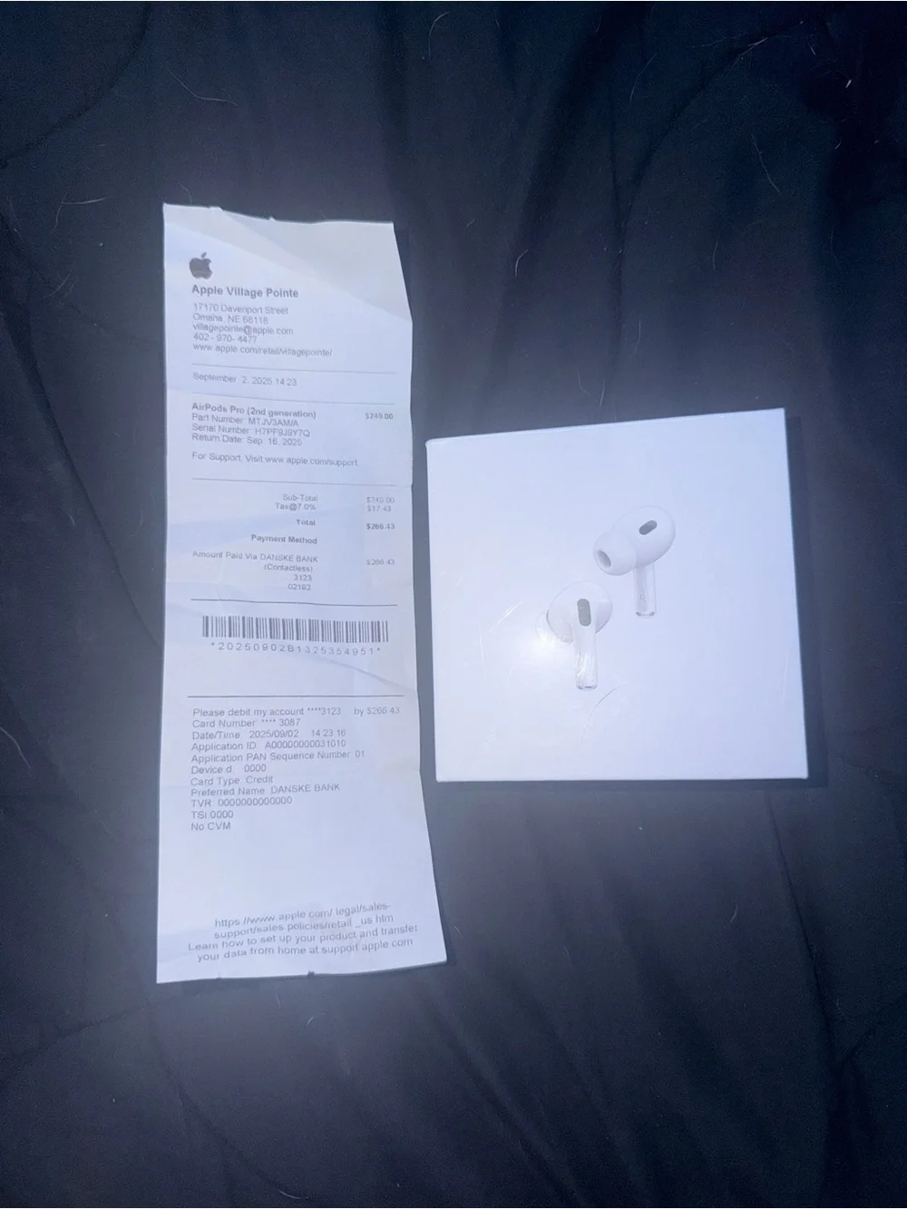 Apple White AirPods Pro (Gen 2) with Retail Box & Receipt